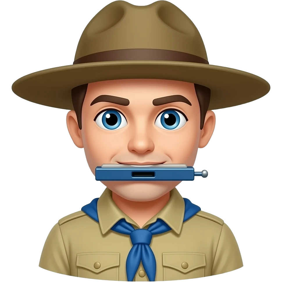 pfadfinder mit blues mundharmonika emoji