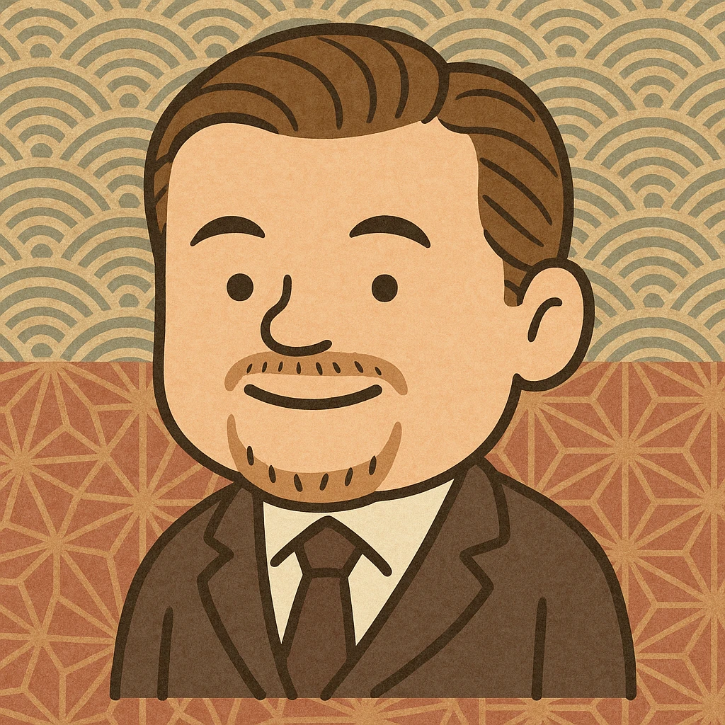 Leonardo DiCaprio's head, Irasutoya style, smiling, minimal shading, round face, cartoon look emoji
