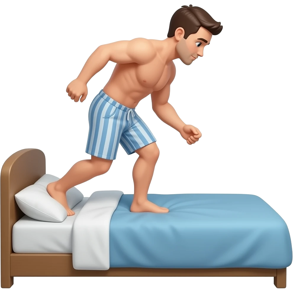 Hombre. Que. Se. Lenvanta. De. La. Cama emoji