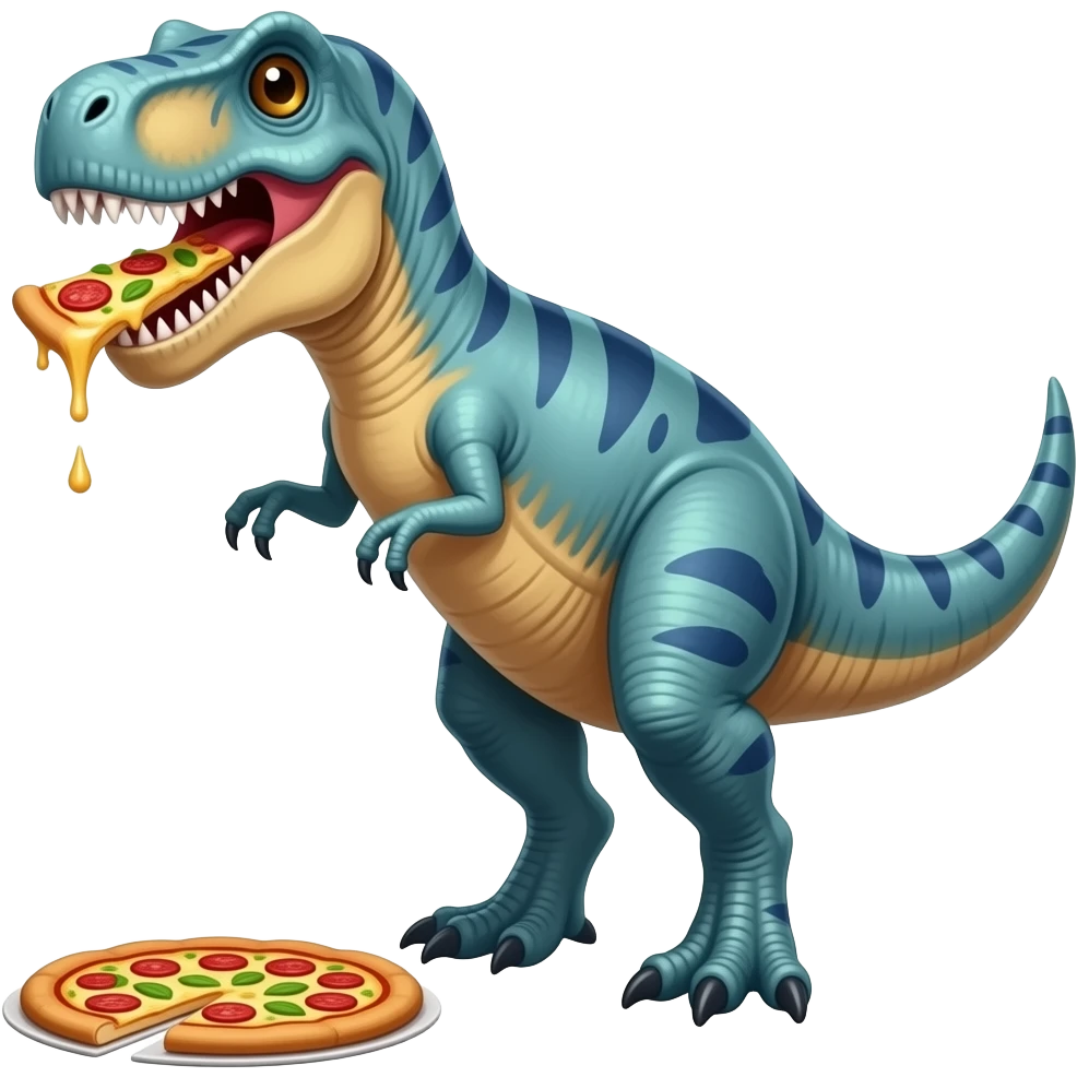 pizza eating dinosaurs emoji