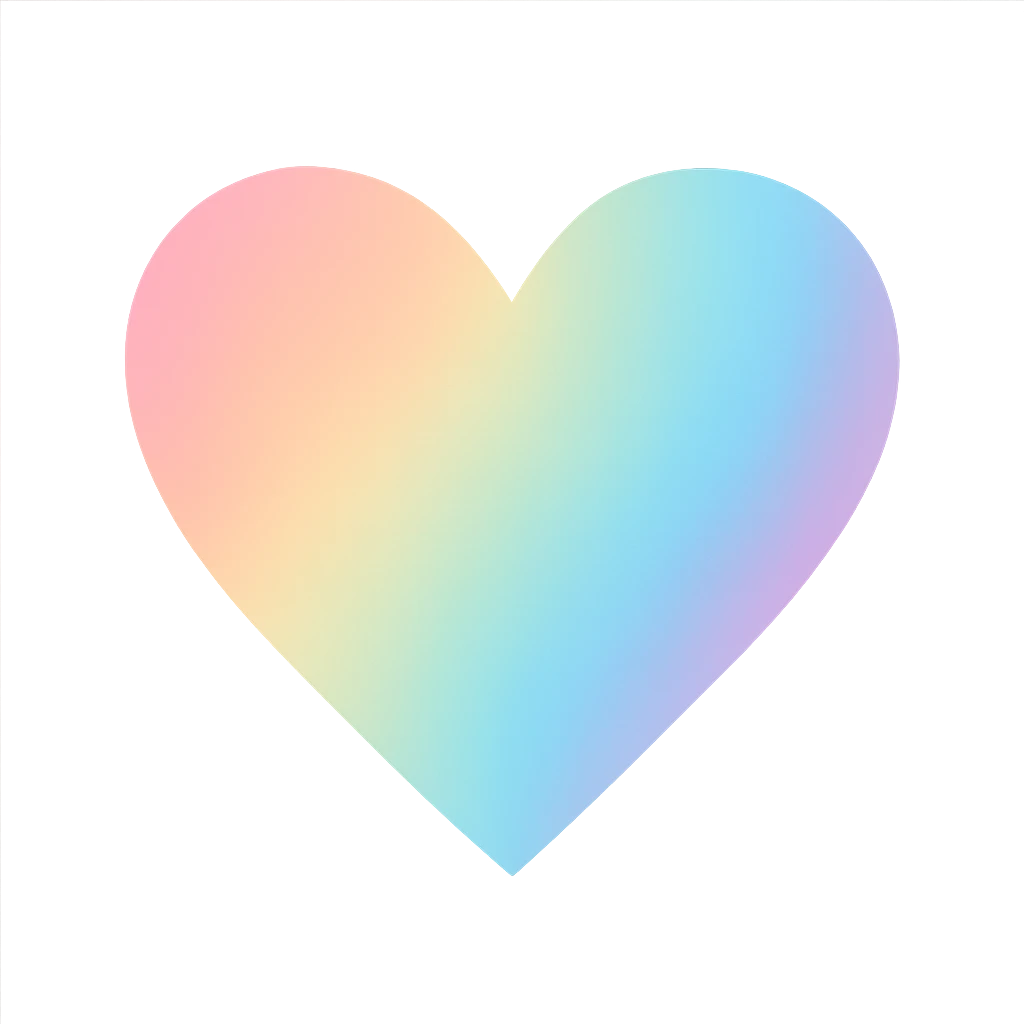 heart with a soft pastel rainbow gradient emoji