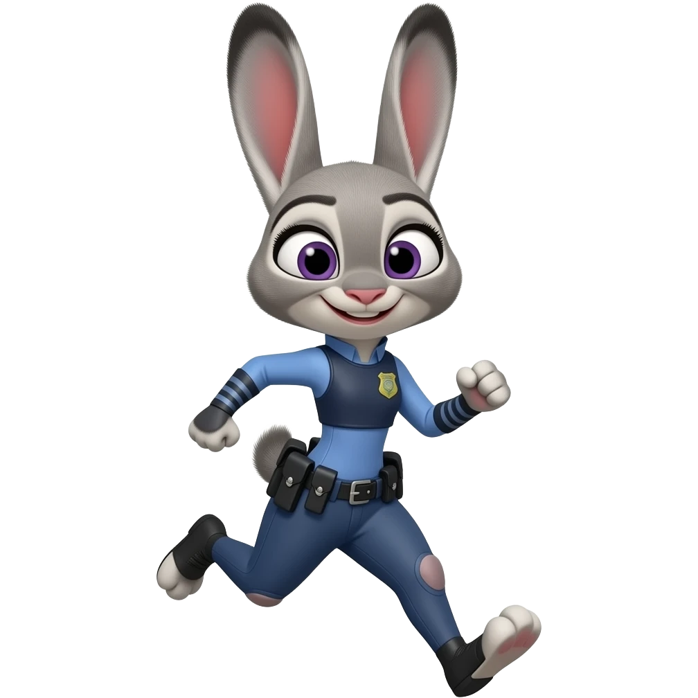 Make Judy hops from the movie zootopia in her cop outfit  in the movie  style emoji