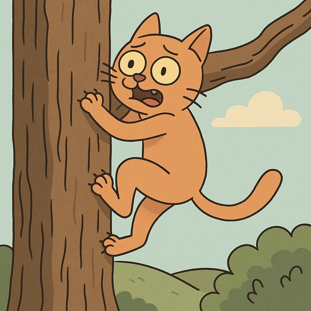 cat climbing a tree emoji