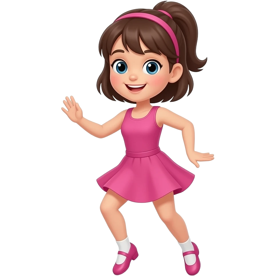 Cartoon simple girl step dance emoji