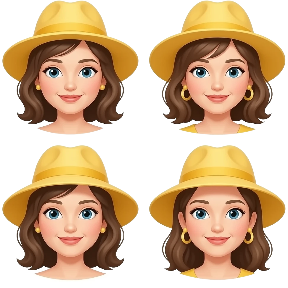 yellow hat ladies emoji