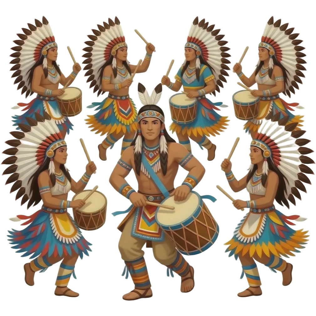 vibrant native american pow wow emoji