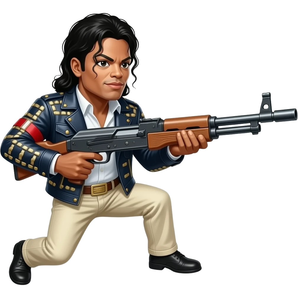 micheal jackson holding a bazooka and aiming to the right emoji