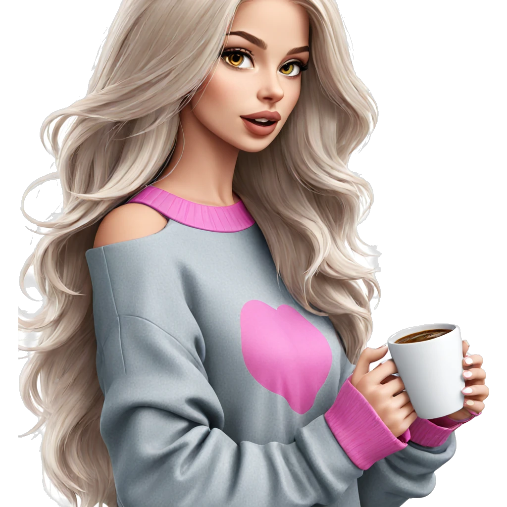 girl with coffee mug emoji