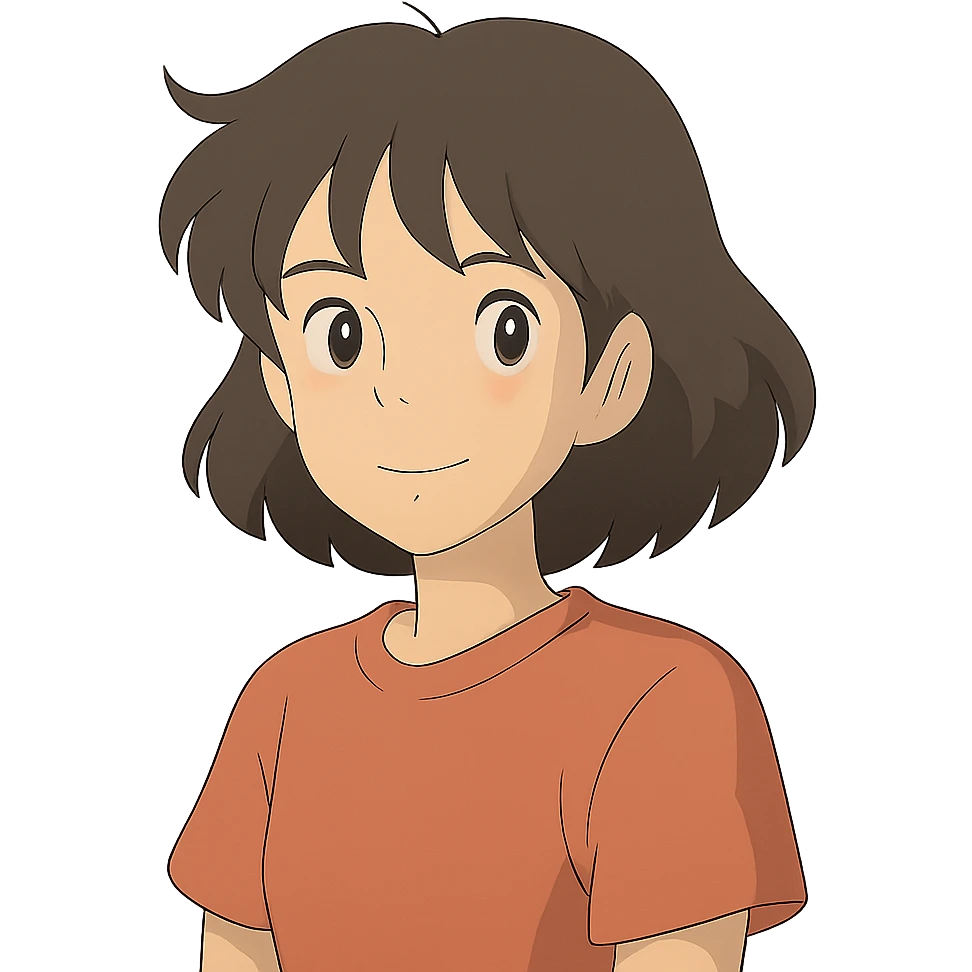ghibli style anime character with soft shading emoji
