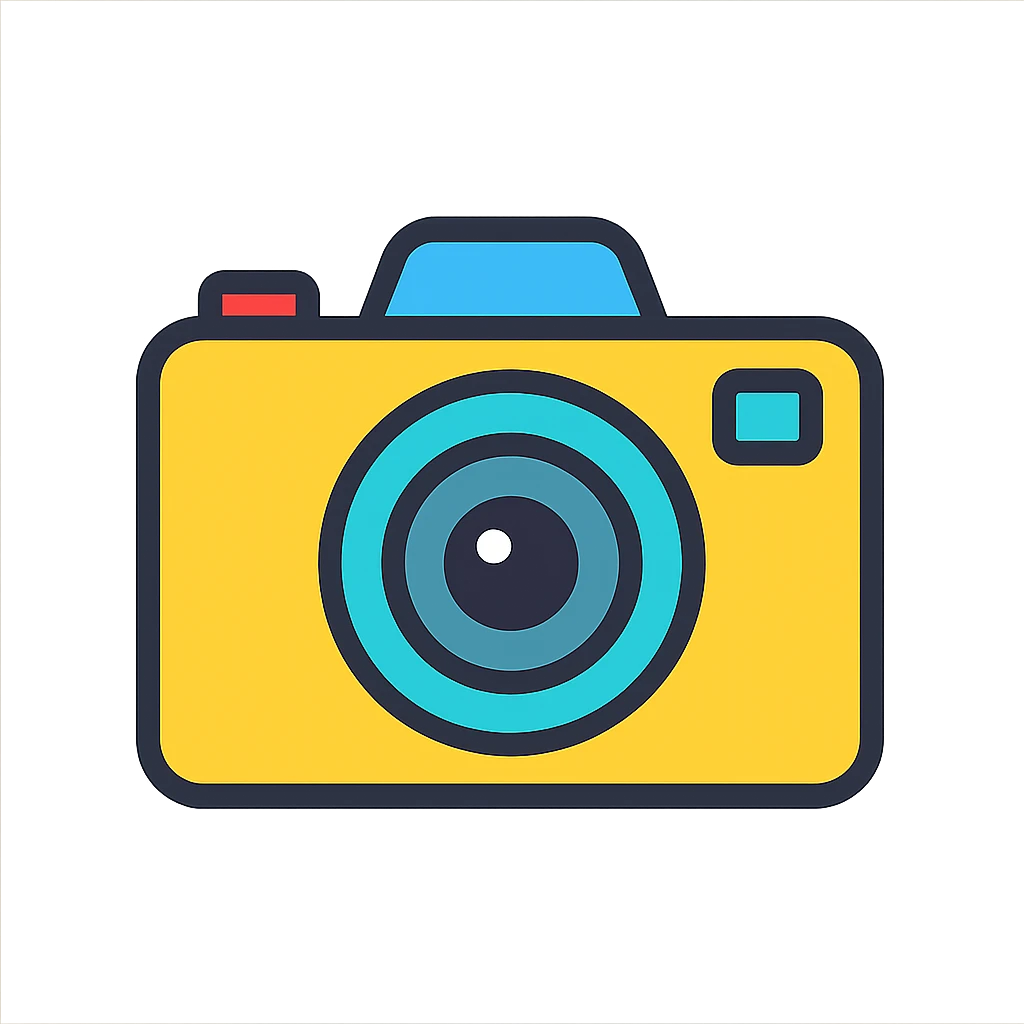 camera color outline icon style emoji