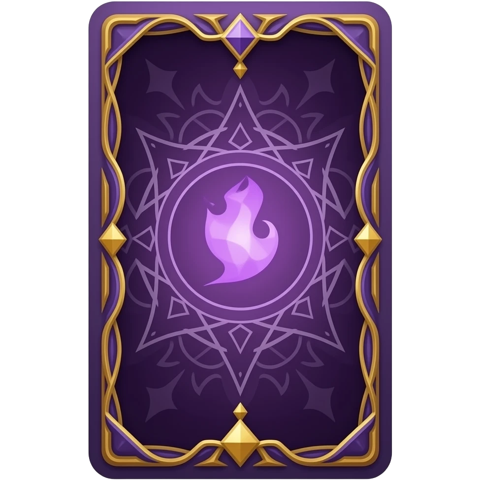 Fantasy magic purple Tarot cards backs design emoji