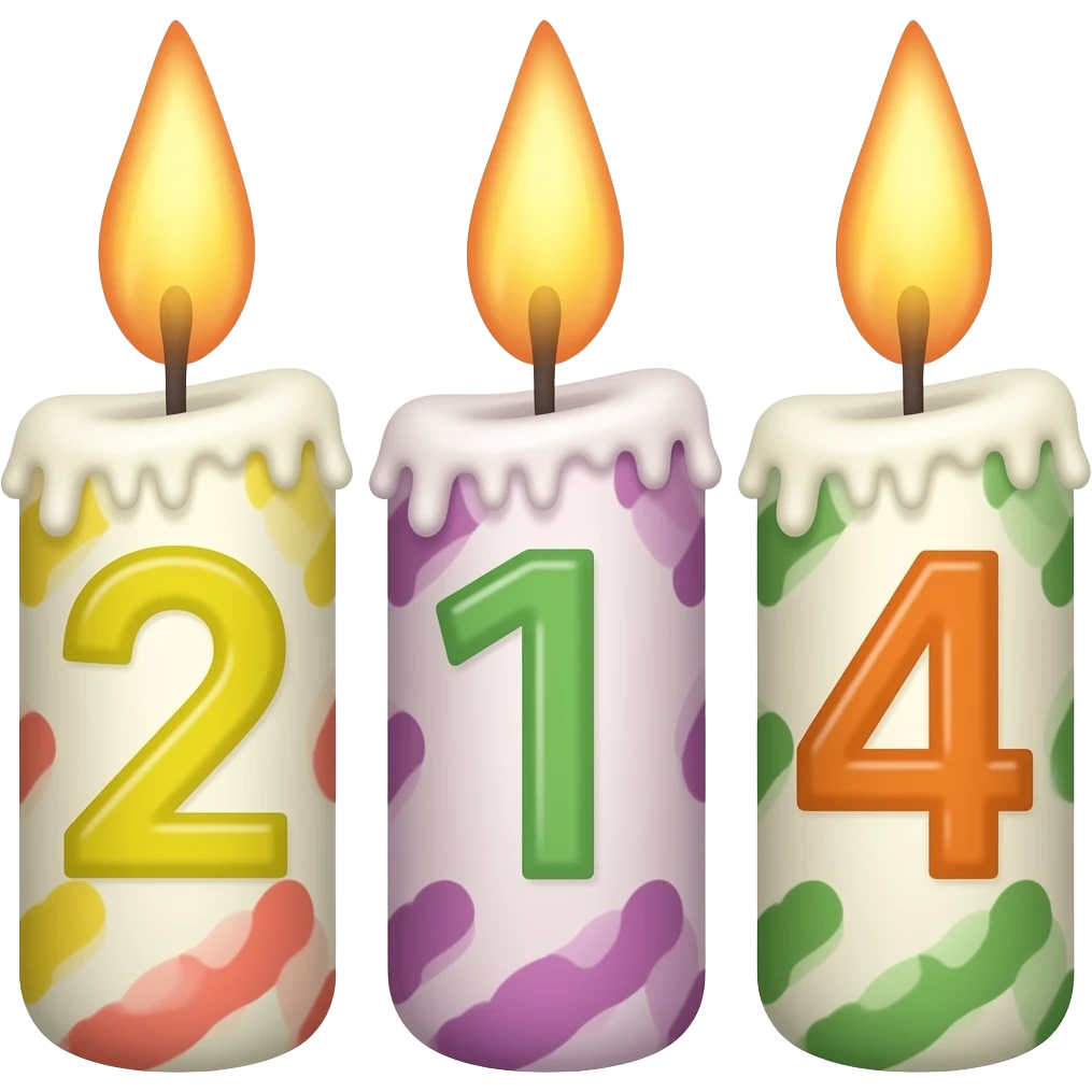 Candles with Numbers emoji