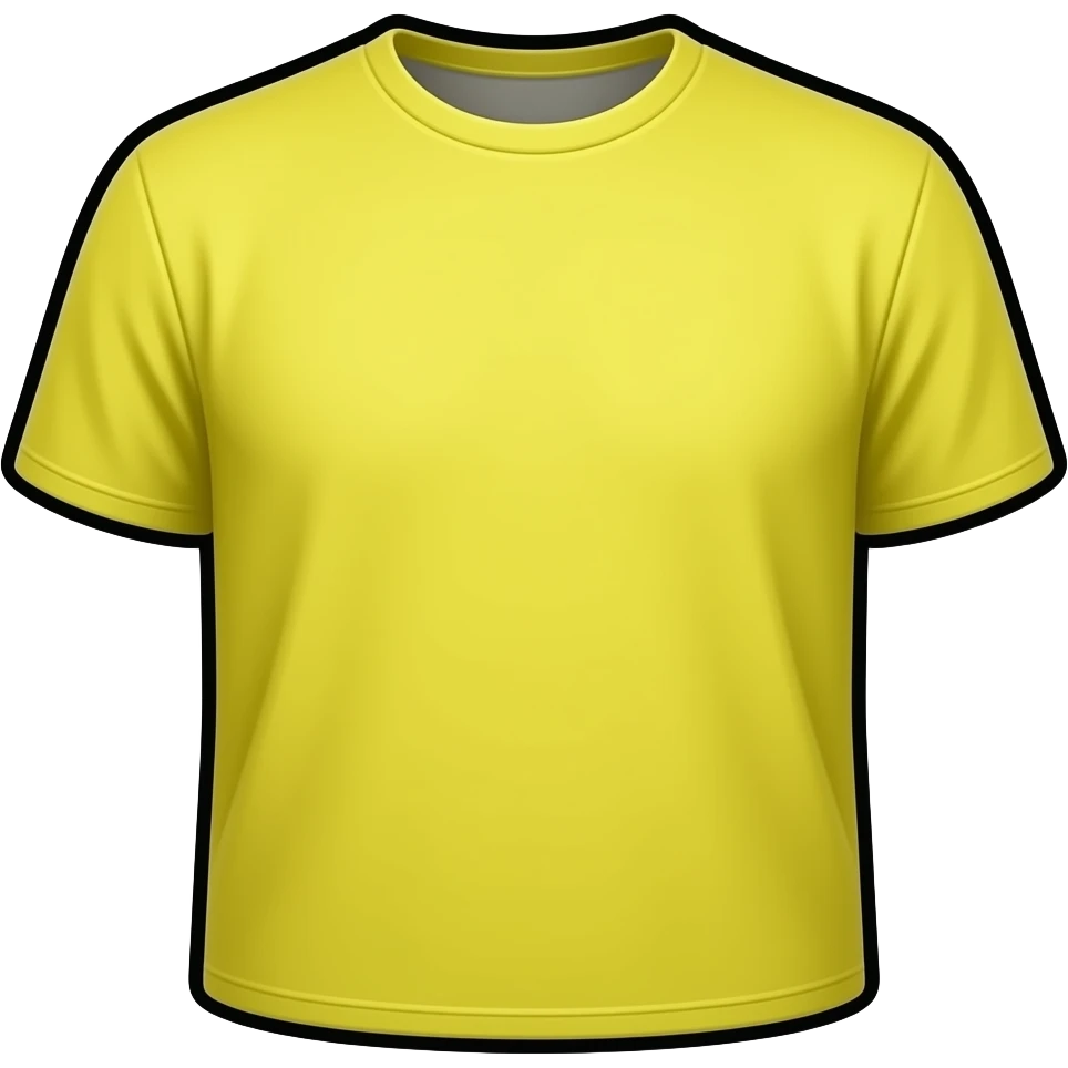 thick black outline, bright t-shirt emoji, thick black outline, simple cartoon emoji