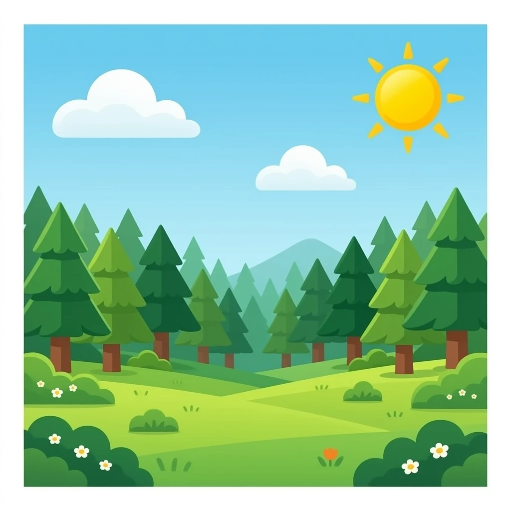 Cartoon forest background emoji