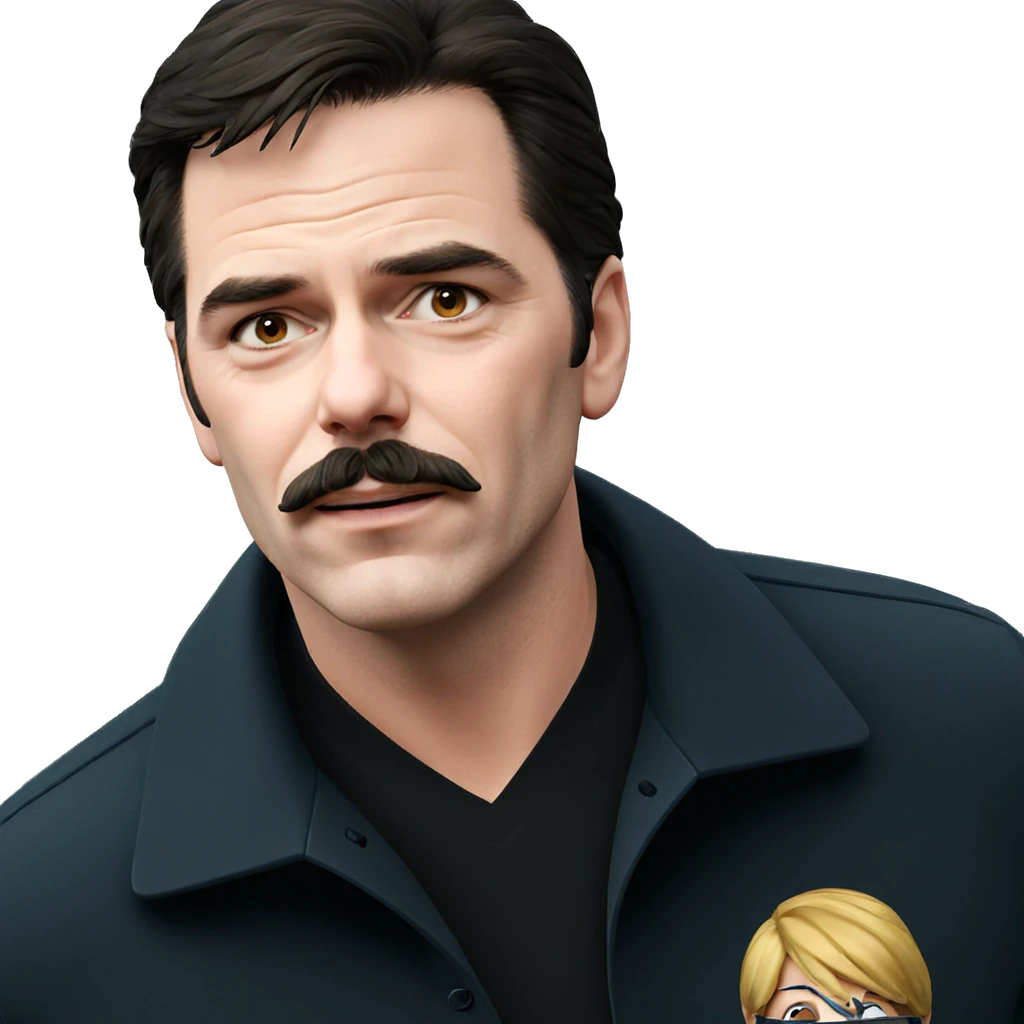 male portrait with mustache emoji