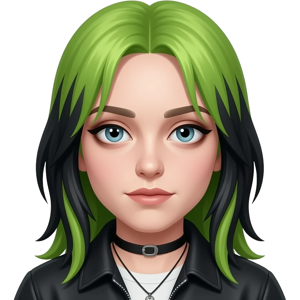 billie eilish green and black hair emoji