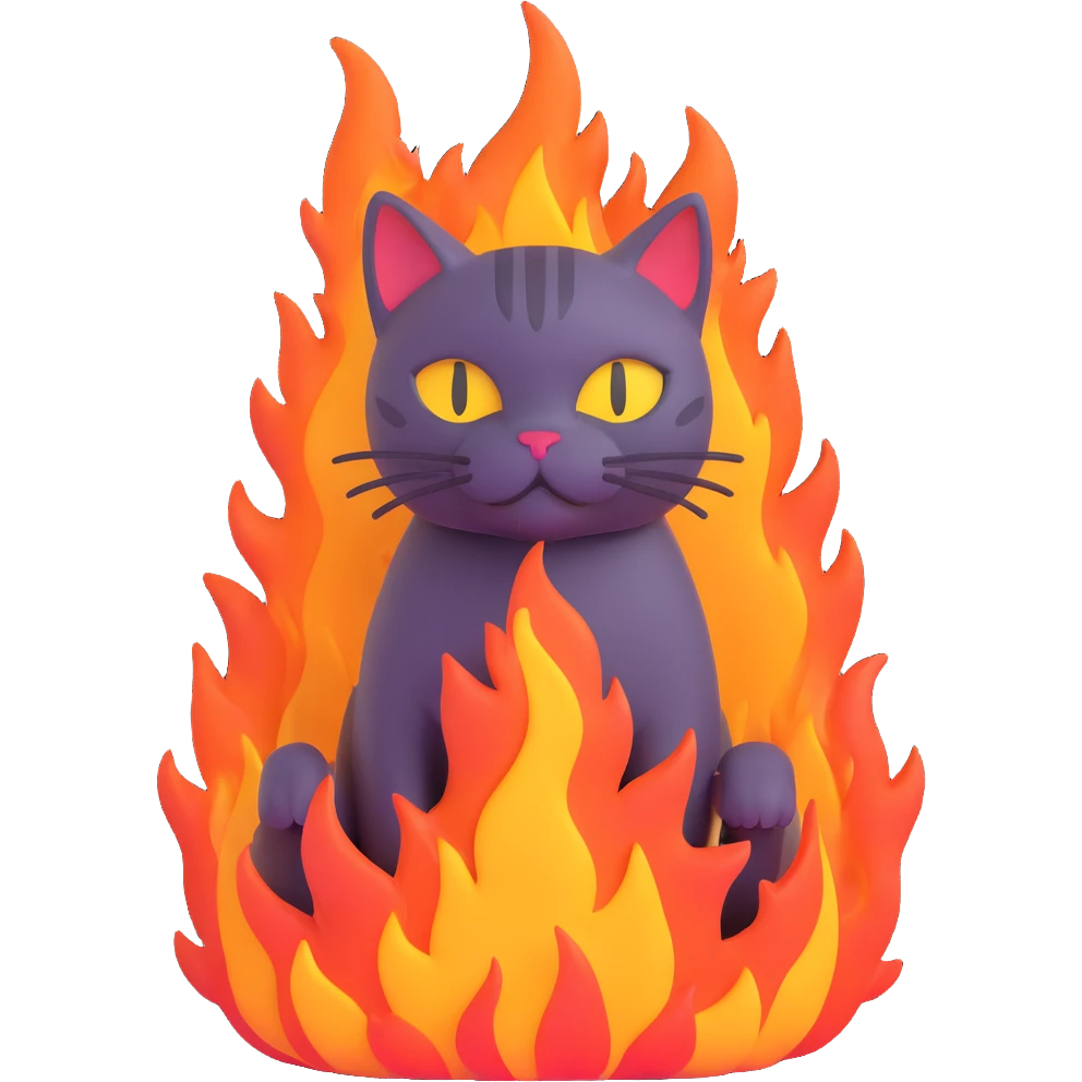 fire cat emoji