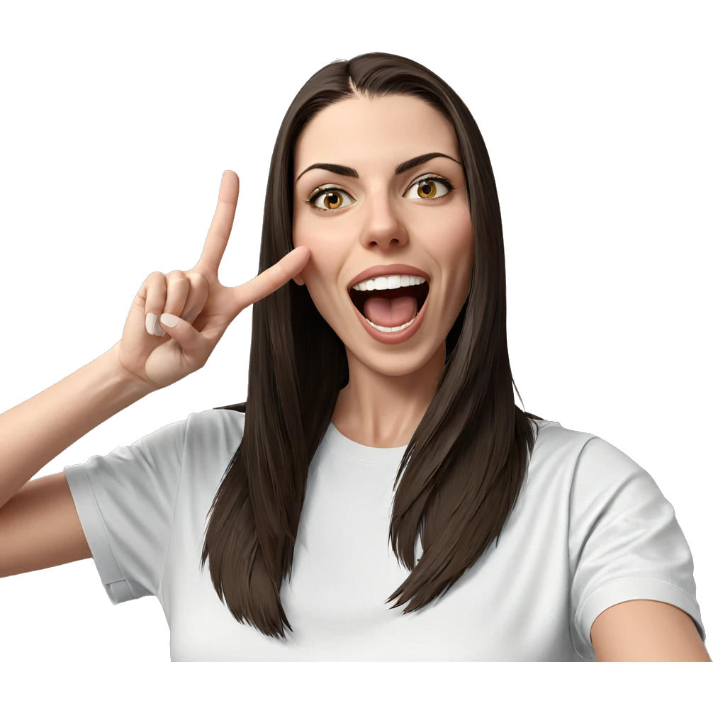 girl with open mouth smile emoji