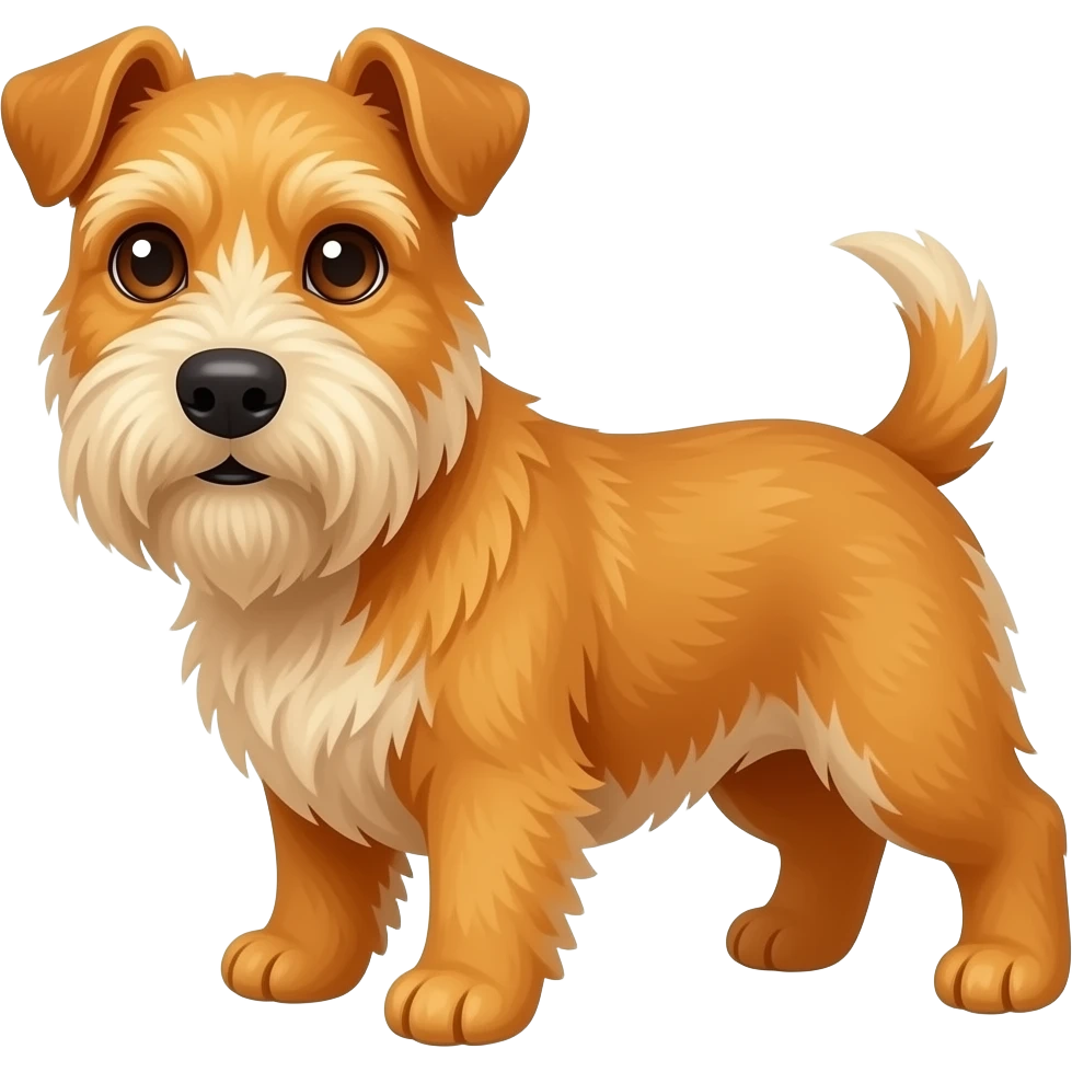 cain terrier dog in orange with brown eyes emoji