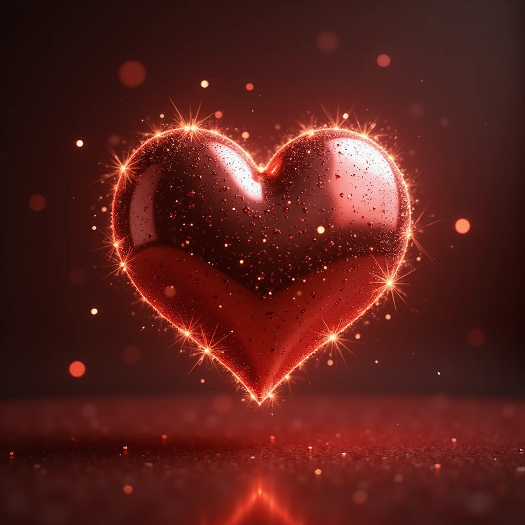 photorealistic heart with sparkles emoji