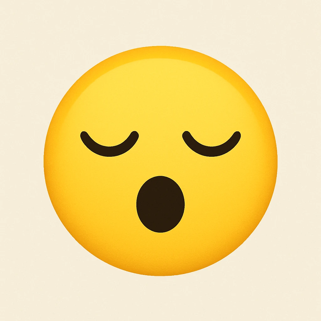 sleepy emoji, simple and clear expression emoji