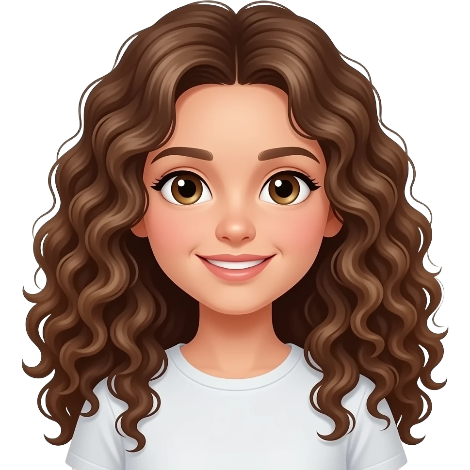 young girl with long curly hairs emoji
