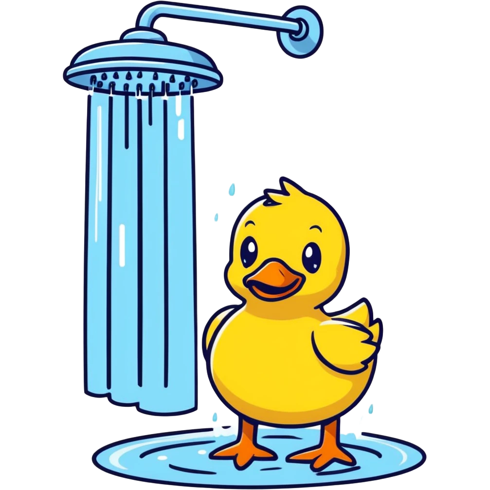 Ducky in shower emoji
