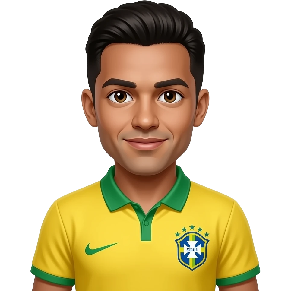 Pedro sampaio com roupa da seleção brasileira emoji