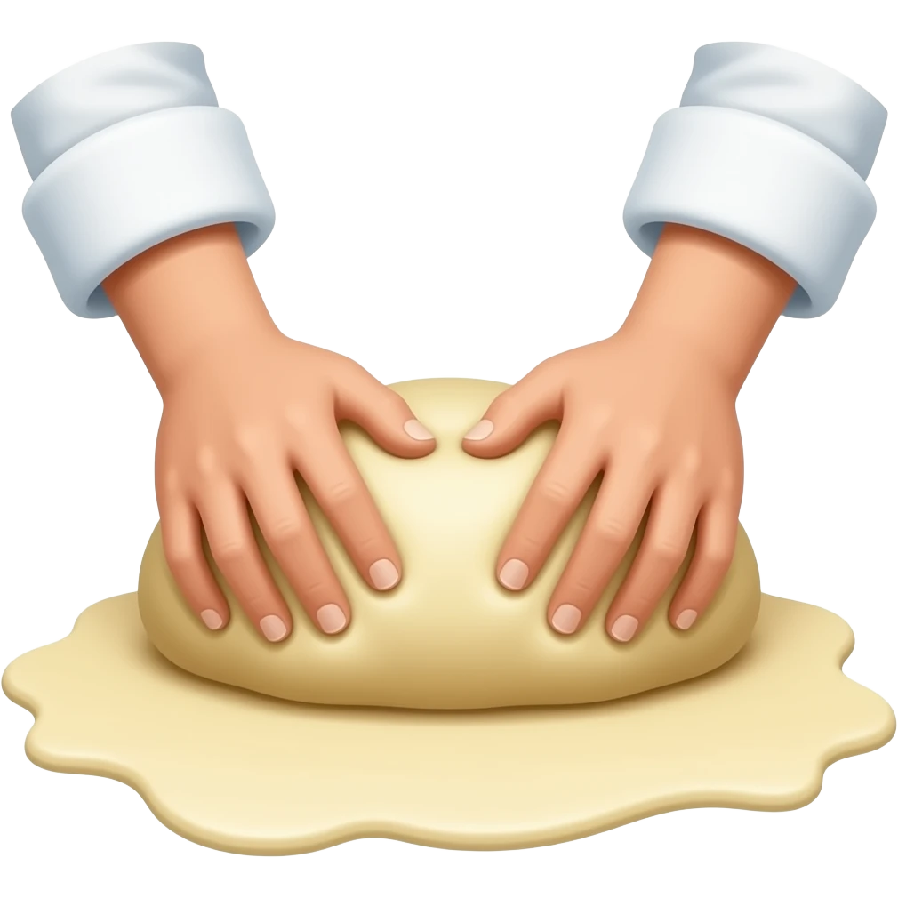 Pastry chef hands kneading dough emoji