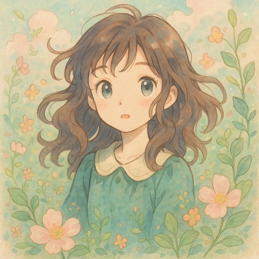 a girl in ghibli style emoji