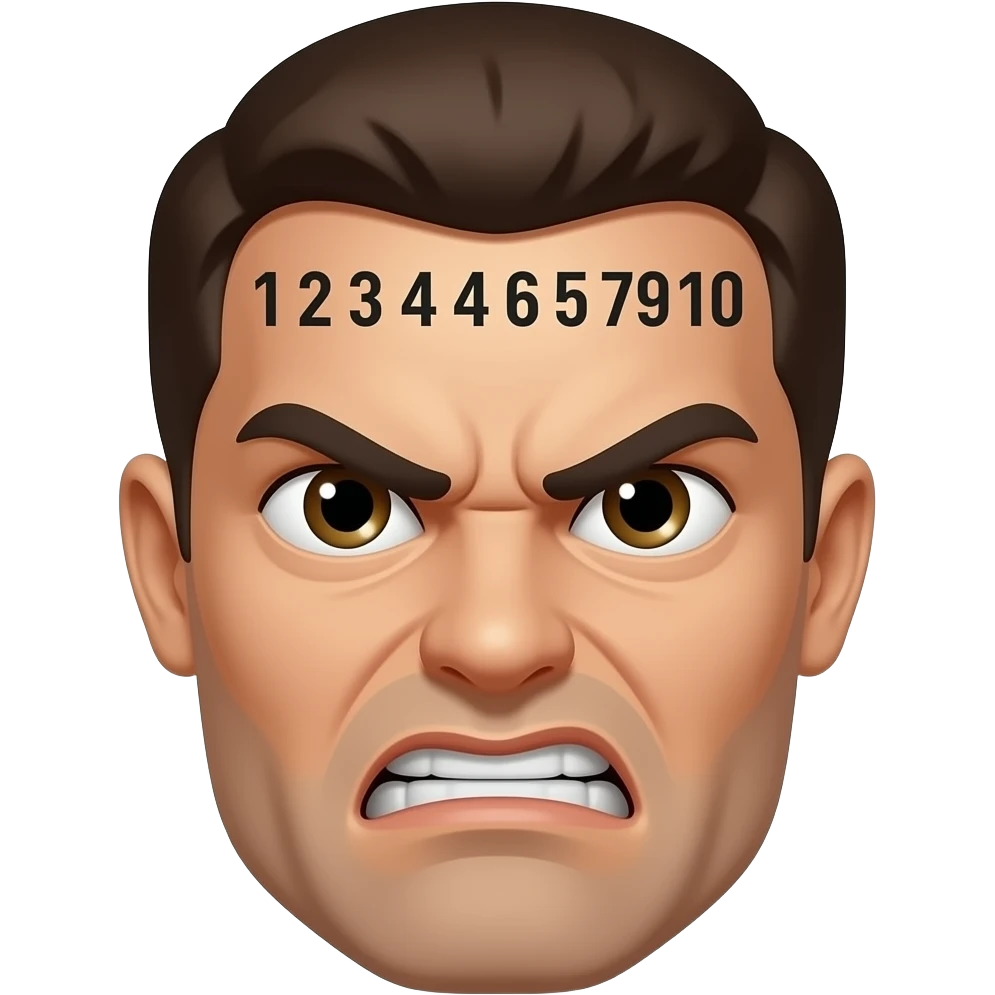 A angry face counting to 10 emoji