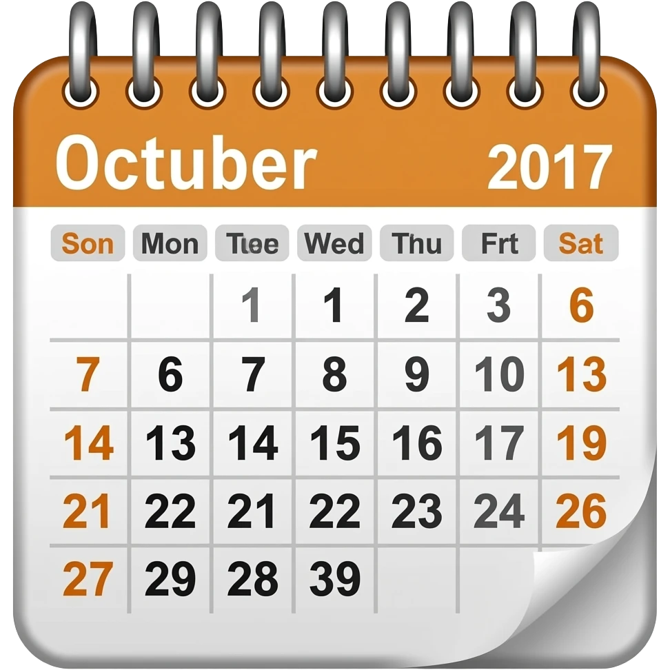 A OCT CALENDER WITH 17 DATE emoji