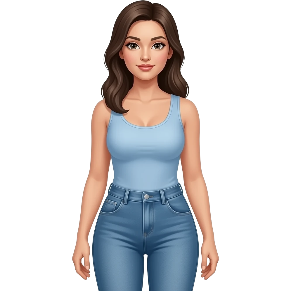 Make her bust 55 inches included with entire body and her waist 24 inches with hips that are 34 emoji