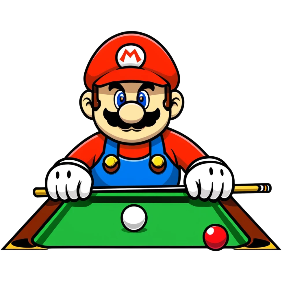 Super Mario shooting pool emoji