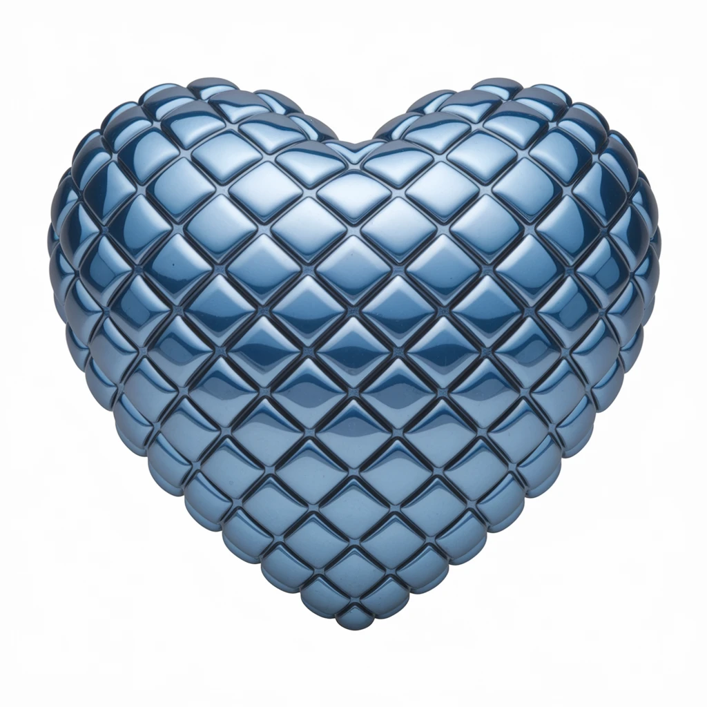 heart with a metallic blue finish emoji