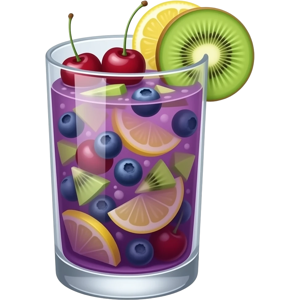 purple juice with kiwi, blueberry, tartcherry and lemon emoji
