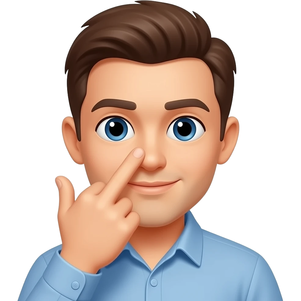 middlefinger on face on nose emoji