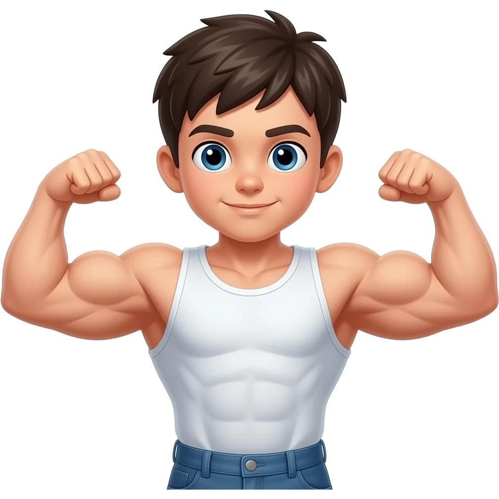 make a strong mean buff kid with very strong muchles emoji