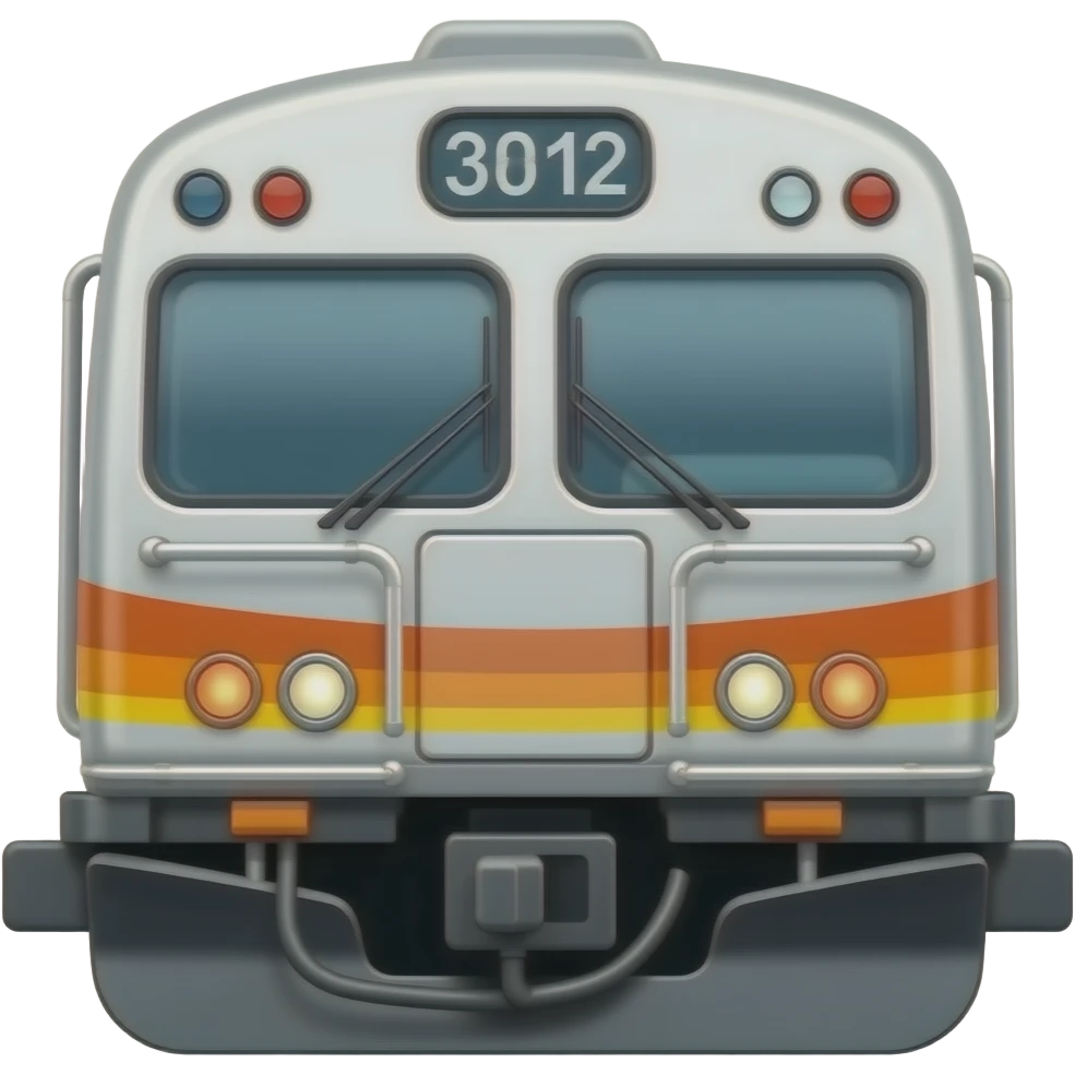American made grey and orange passenger train emoji
