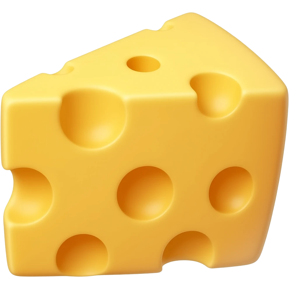 A rectangular prism cheddar cheese without a face emoji