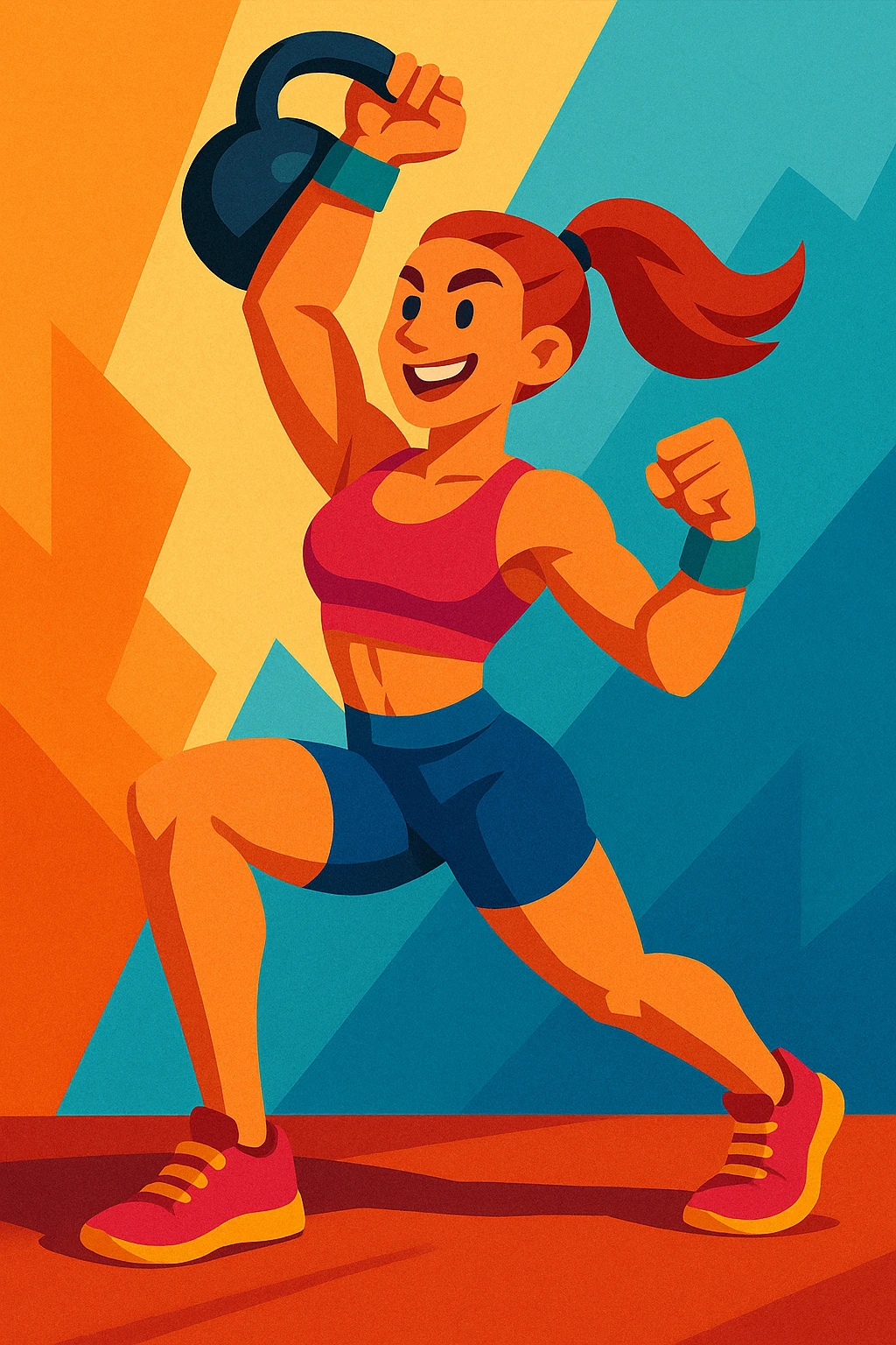 crossfit girl, athletic, energetic, in workout gear, dynamic pose, vibrant style emoji