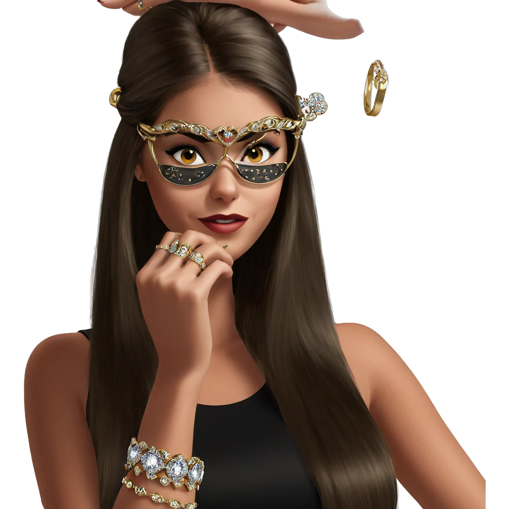 elegant girl with jewelry emoji