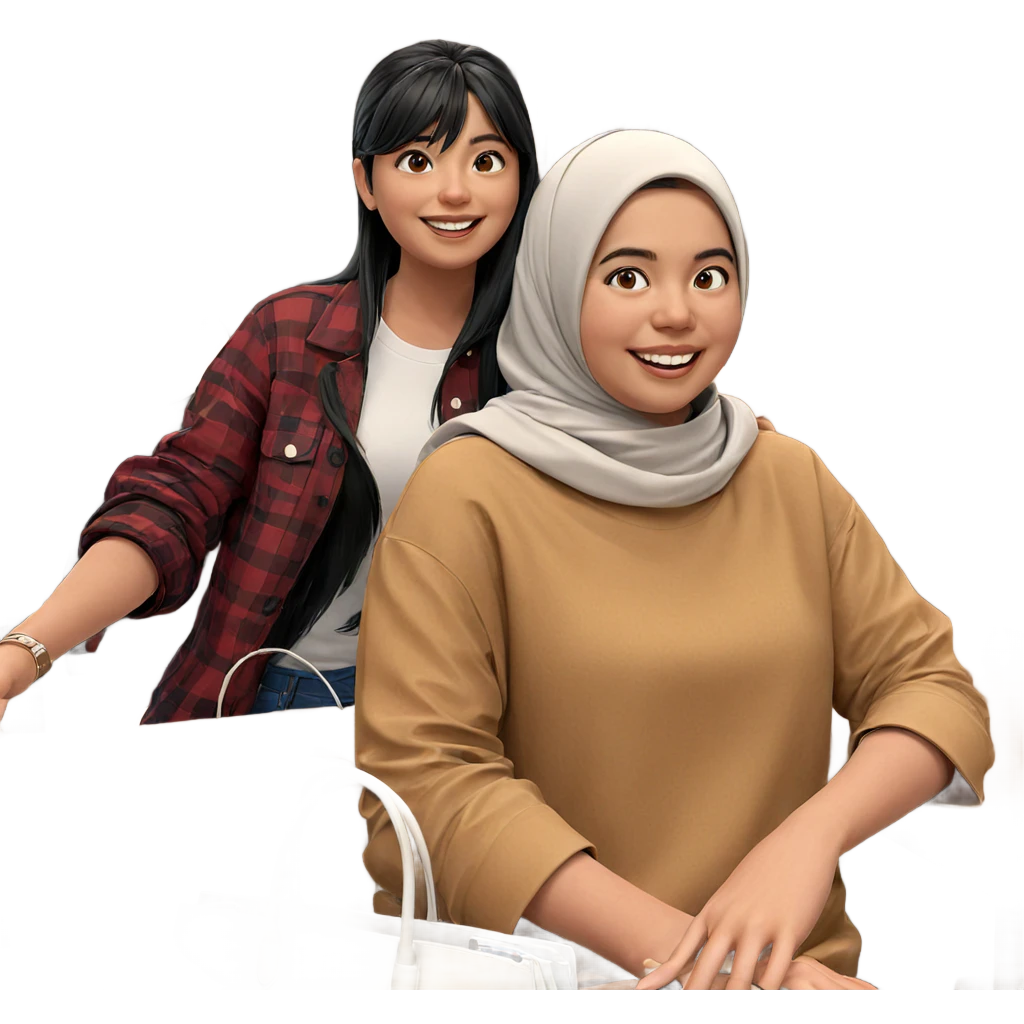 two girls smiling together emoji