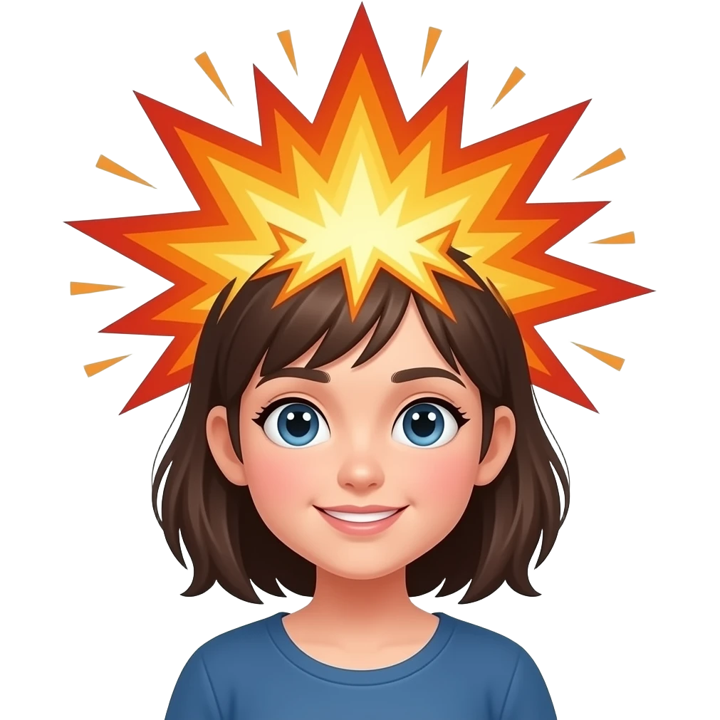 У девушки проблемы катастрофа, взрывается голова emoji