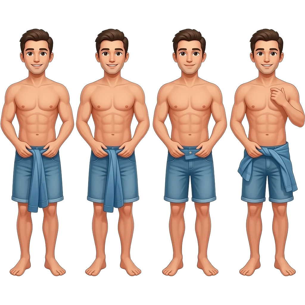 Comic strip of a naked, barefoot man 4 Comics In the first panel, he takes off his clothes. emoji