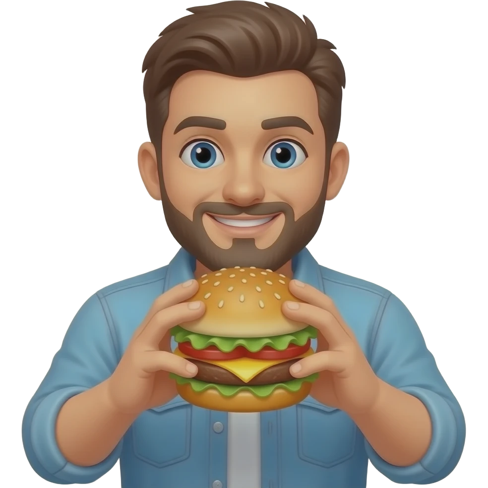 Dude giving burger emoji