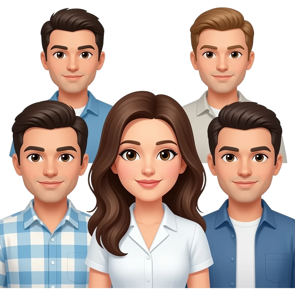 4 men and 1 woman that are exactly 4 men and 1 woman with a total of 5 emoji