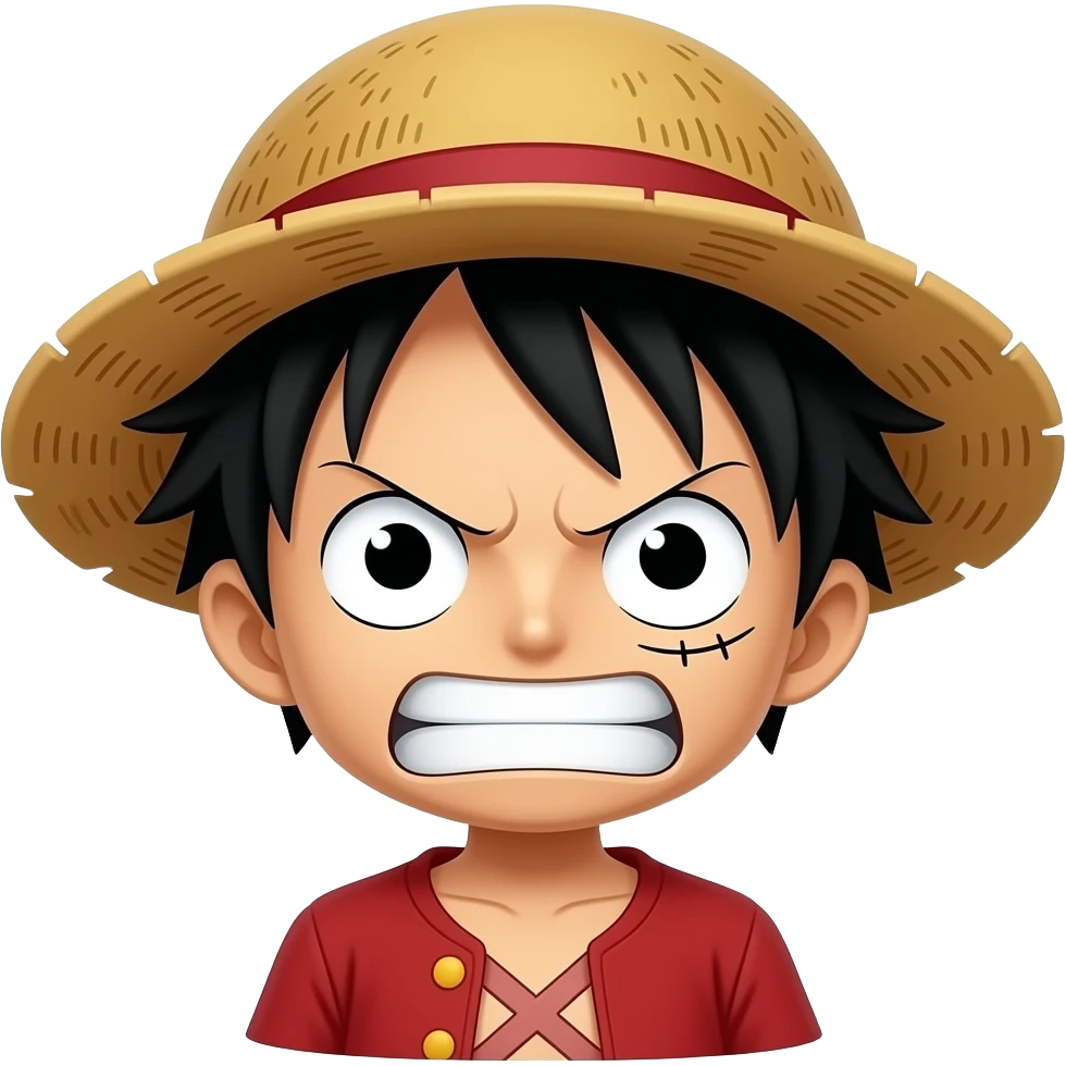 Fais moi un emojie sur luffy en colère emoji