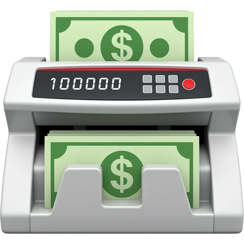 money counter with 100000 emoji
