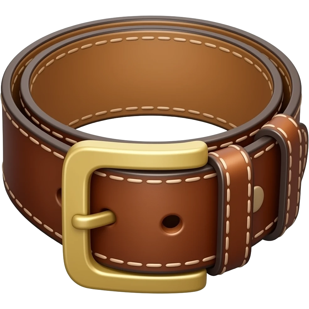 Leather belt with big pretty buckle emoji
